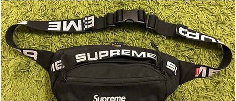 Black supreme waist bag